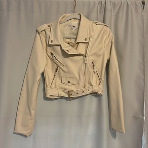 Faux leather moto jacket